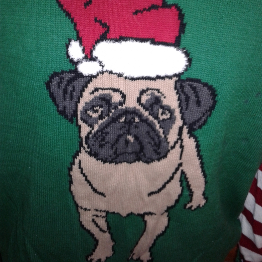 Ugly Christmas Sweater Pug Lover Alert - Picture 3 of 7